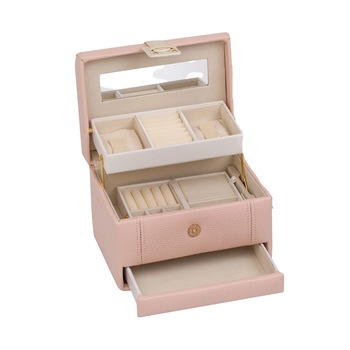 Cutie de bijuterii cu maner, Rossi, 18/13/13cm, roz Cutie de bijuterii cu maner, Rossi, 18/13/13cm, roz