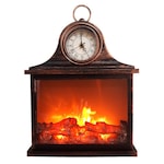 Veioza in forma de semineu cu ceas, Plastic, soclu E14, 40W, 402GX