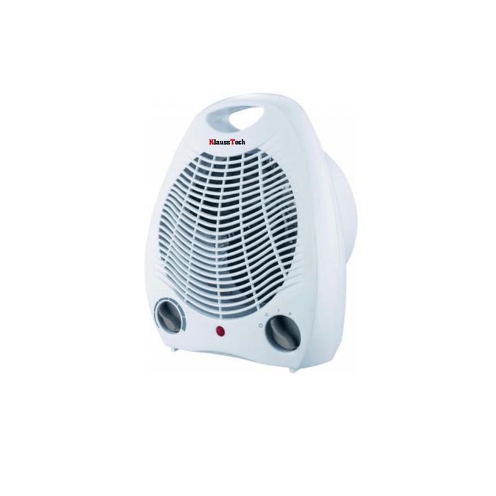 Aeroterma, 1000-2000W, Functie de caldura si aer rece, Protectie la supraincalzire, Termostat adjustabil, Indicator LED, Control Automat al caldurii, Alb