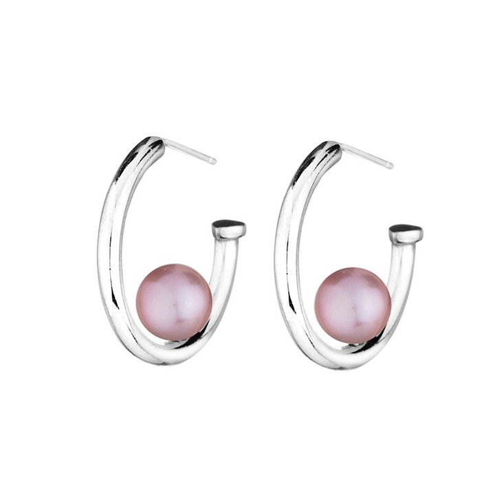 Cercei Swan Pearls LA001EP, Perla roz, Argint 925