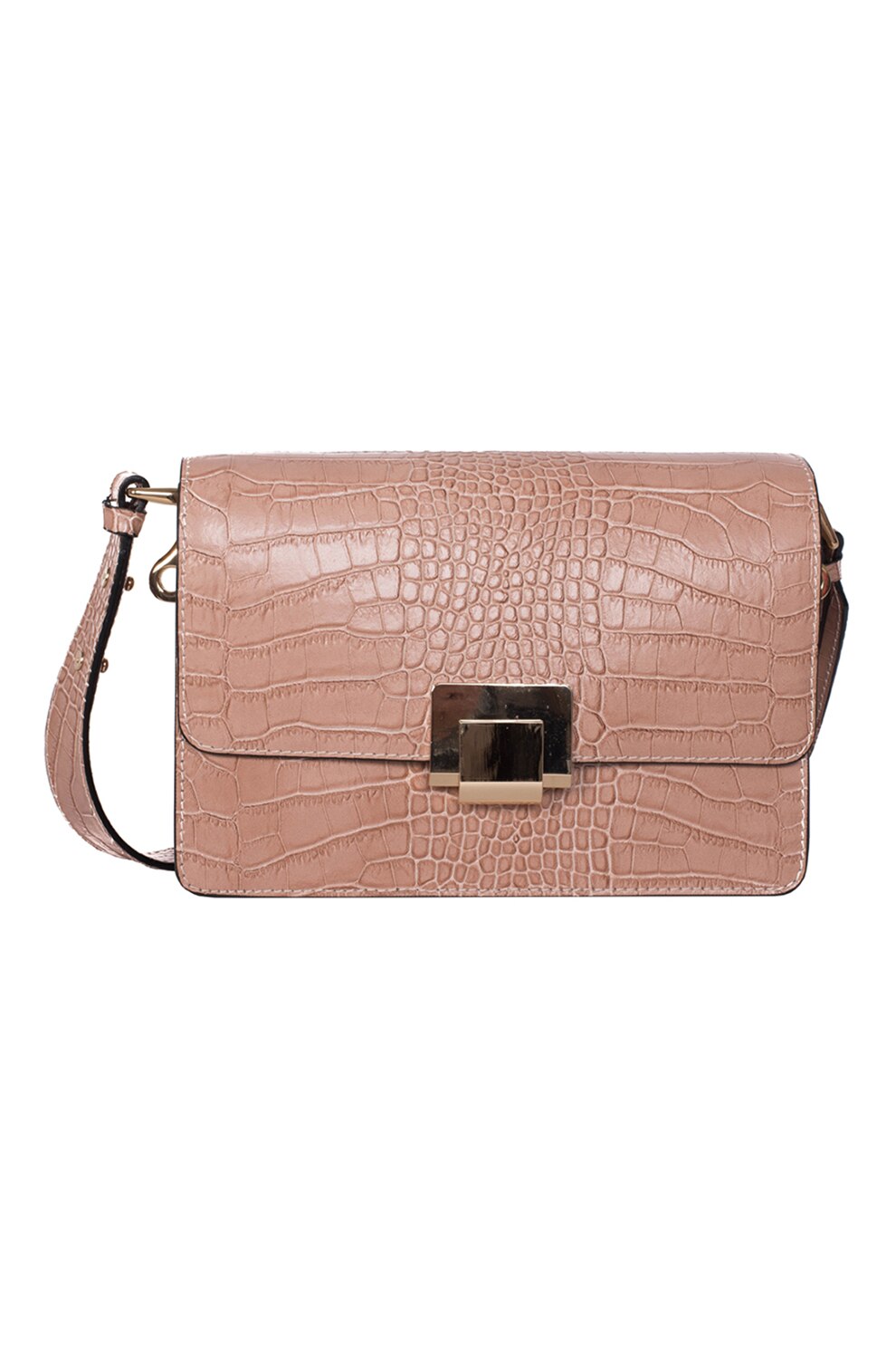 Zevo, Geanta din piele cu bareta de umar Mayra, Roz prafuit