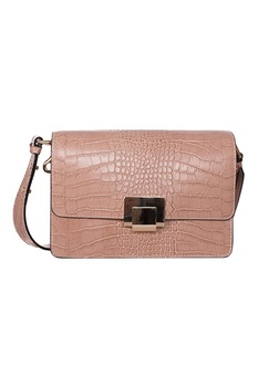 Zevo, Geanta din piele cu bareta de umar Mayra, Roz prafuit Zevo, Geanta din piele cu bareta de umar Mayra, Roz prafuit