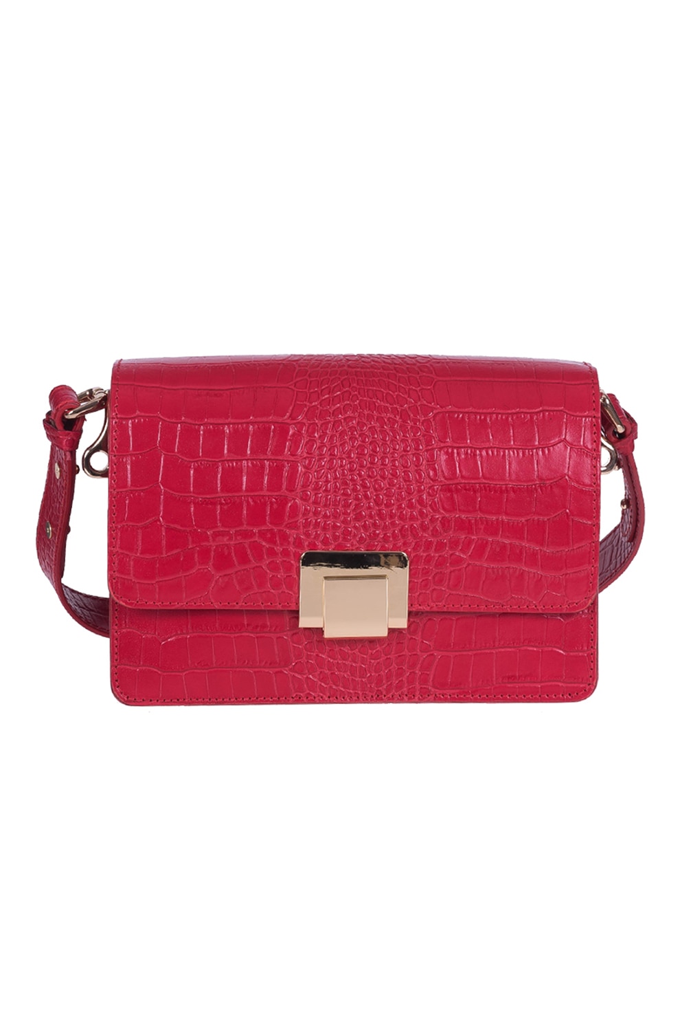 Zevo, Geanta din piele cu bareta de umar Mayra, Rosu