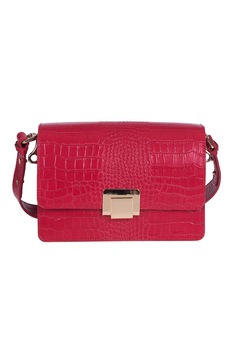 Zevo, Geanta din piele cu bareta de umar Mayra, Rosu Zevo, Geanta din piele cu bareta de umar Mayra, Rosu