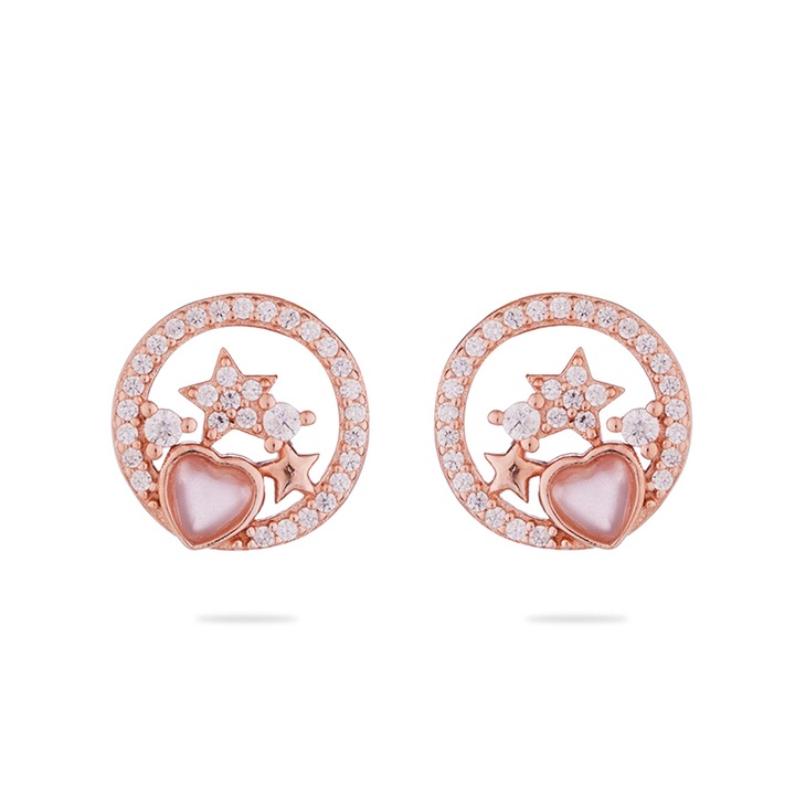 Обеци Swan Pearls END456E Сърце И Звезди, Сребро 925