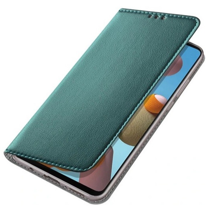 Калъф тип тефтер Forcell Smart Magnetic за Samsung Galaxy A12, Зелен