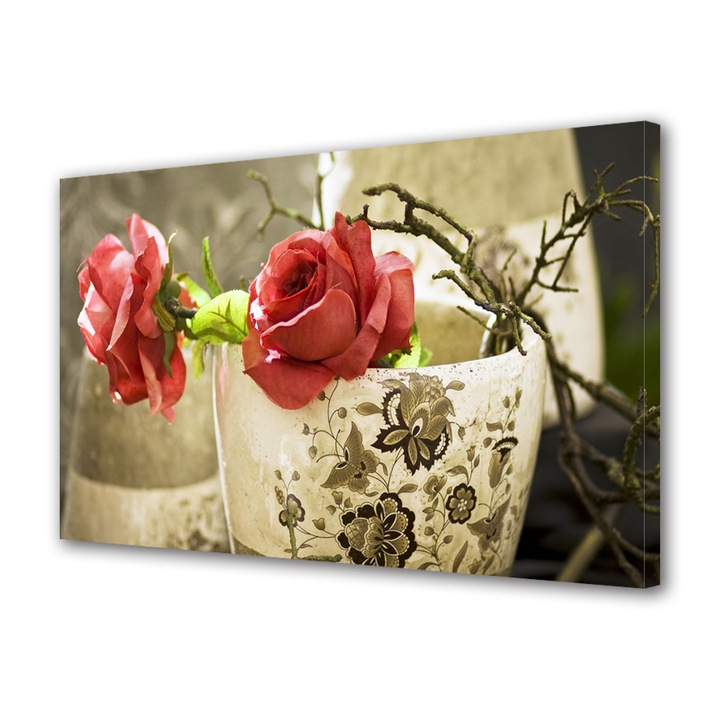 Tablou Canvas Trandafiri in cana, 20 x 30 cm