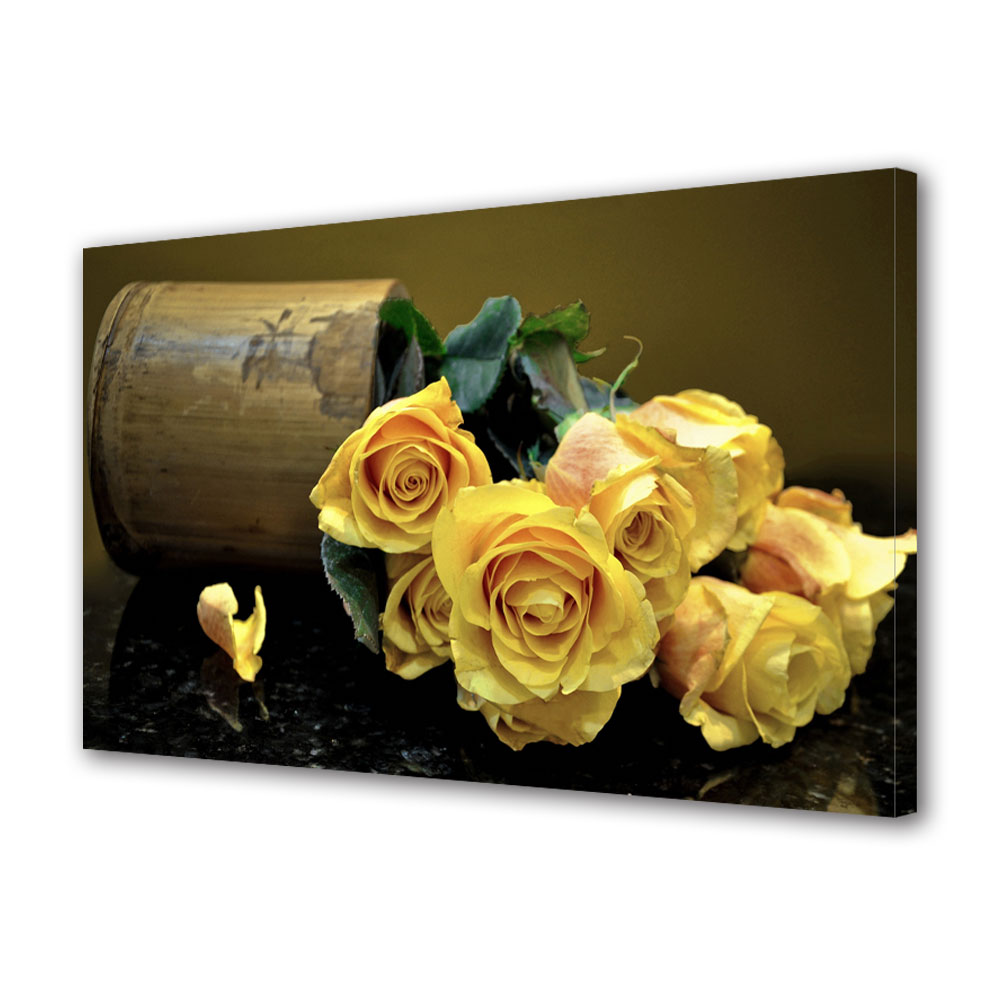 Tablou Canvas Buchet de trandafiri galbeni, 20 x 30 cm