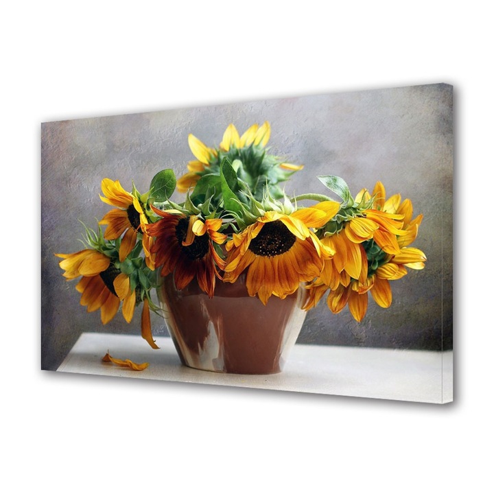 Tablou Canvas Floarea soarelui in vaza, 20 x 30 cm
