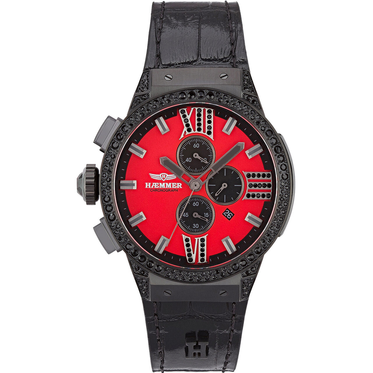 Ceas de dama Haemmer E-007, Quartz, 45mm, 10ATM, Negru