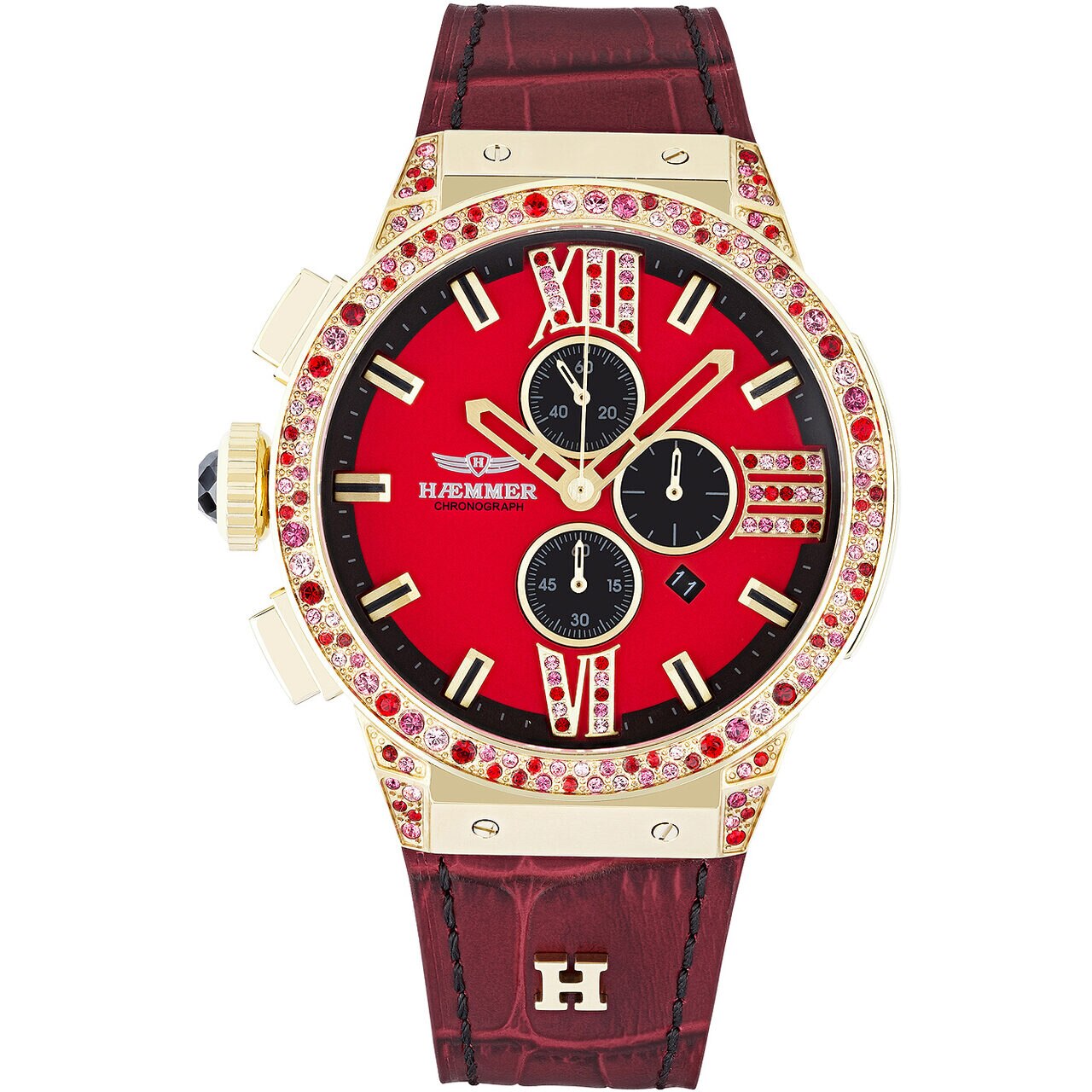 Ceas de dama Haemmer E-008, Quartz, 45mm, 10ATM, Auriu