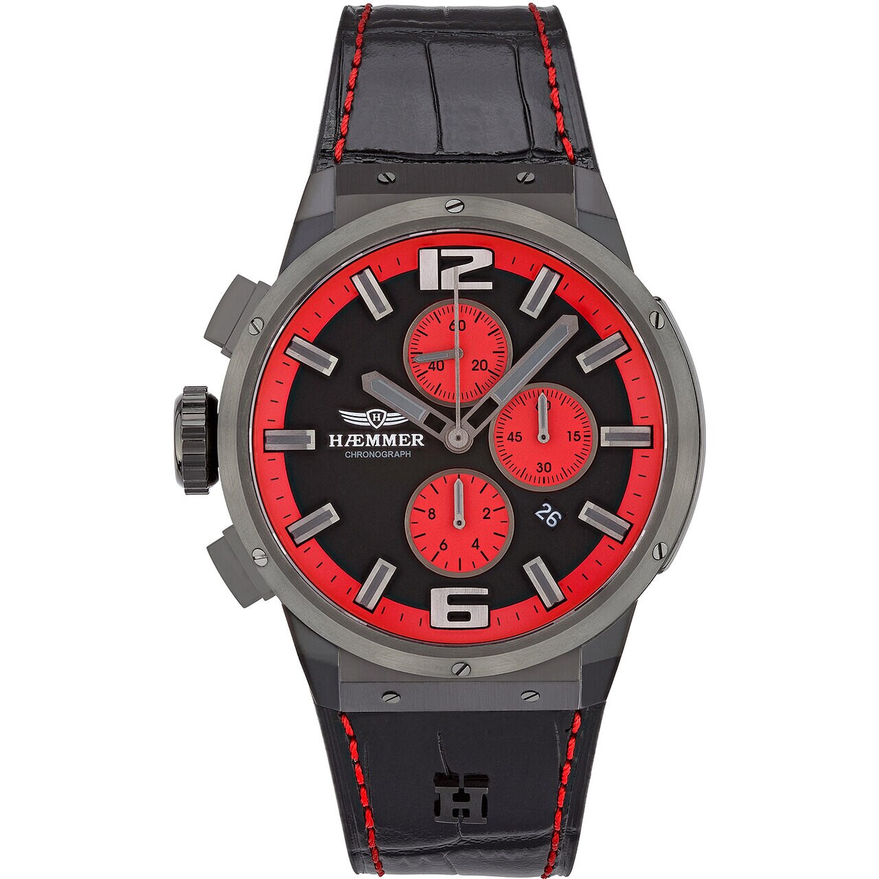 Ceas barbatesc Haemmer EG-005, Quartz, 48mm, 10ATM, Negru