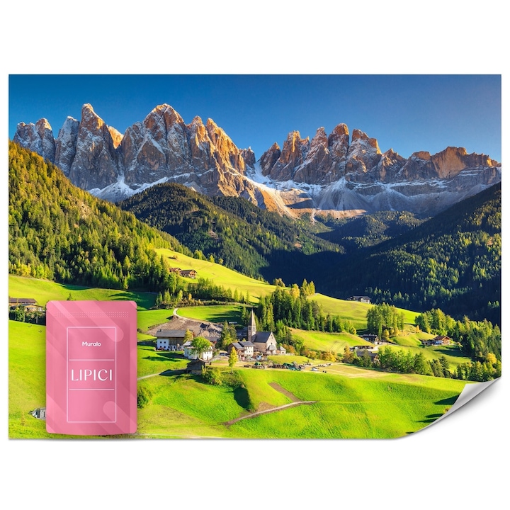 Fototapet Peisaj Montan 180cm x 120cm Vedere, Peisaj 3D, Copaci, Falu, Design modern