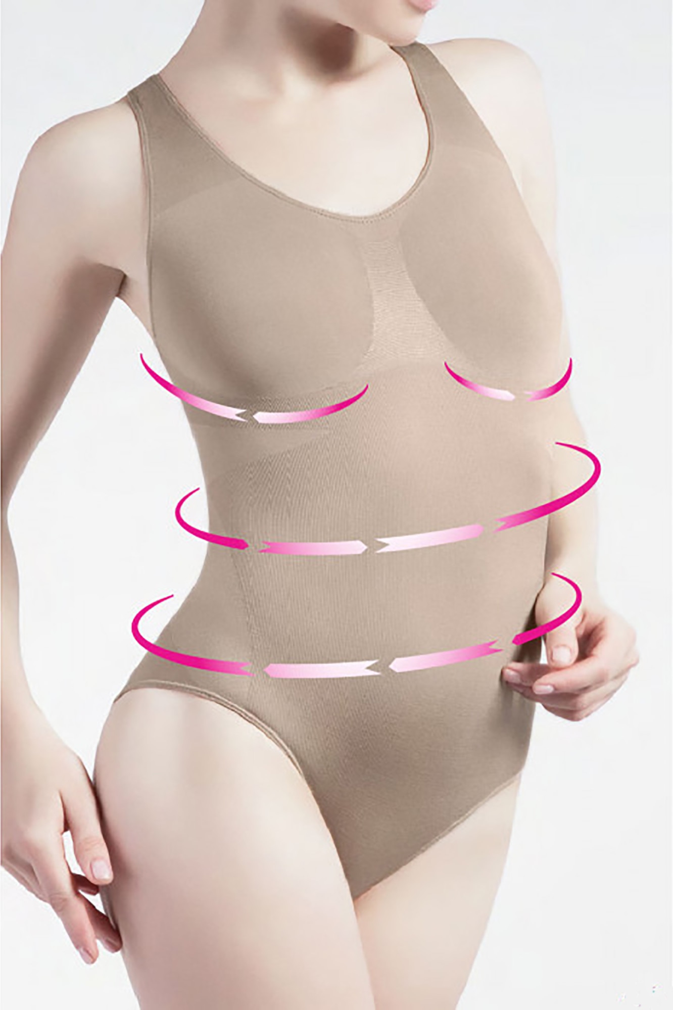 Body modelator Giulia, Marime L / XL, Bej, Culoarea corpului