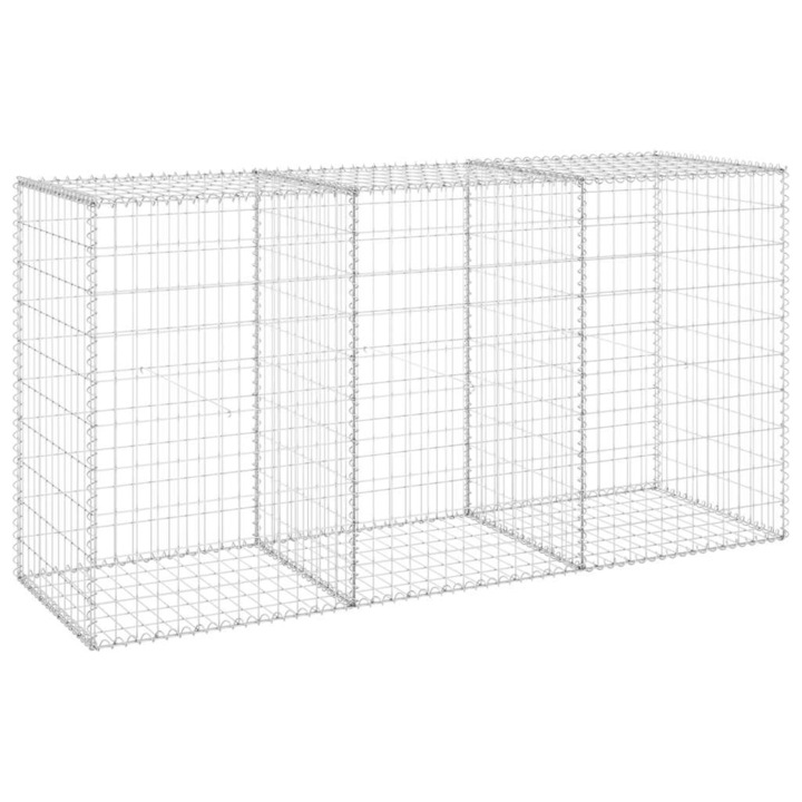 vidaXL horganyzott acél gabion fal fedéllel 200 x 60 x 100 cm
