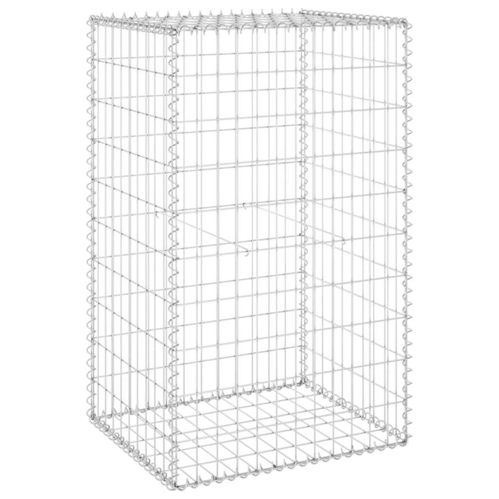 vidaXL horganyzott acél gabion fal fedéllel 60 x 50 x 100 cm