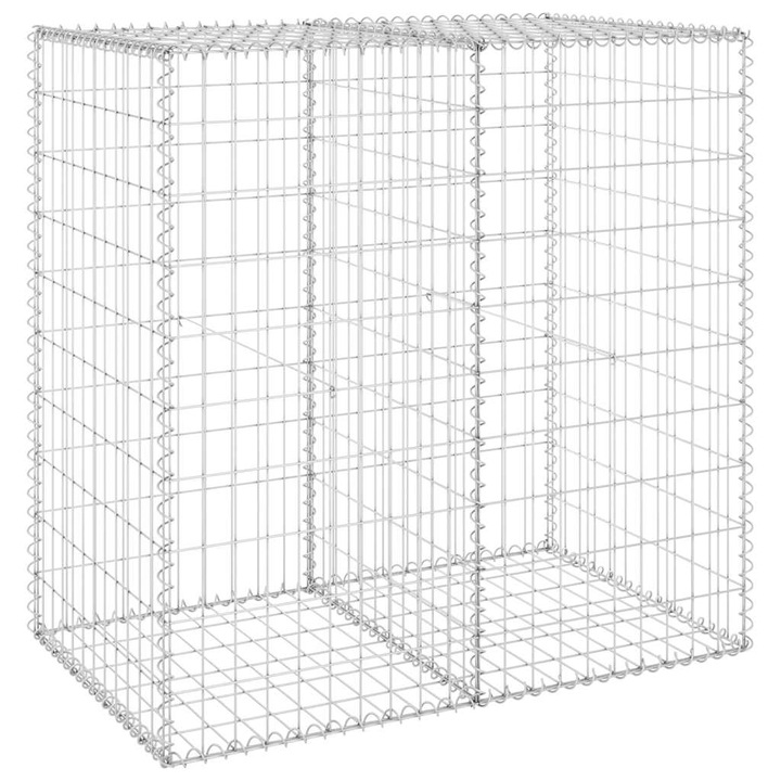 vidaXL horganyzott acél gabion fal fedéllel 100 x 60 x 100 cm