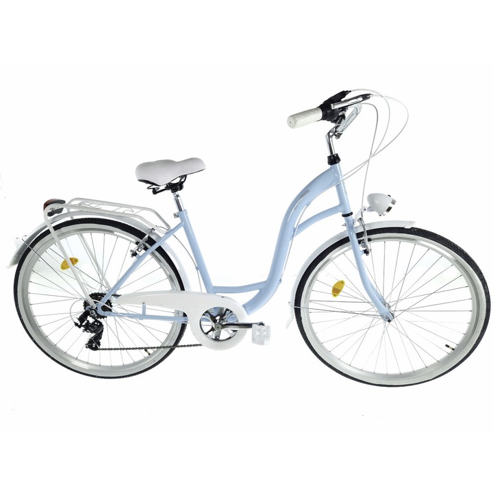 Велосипед Dallas™ City, 7 скоростен, Kолела 28", Син/Бял, 155-185 cm височина