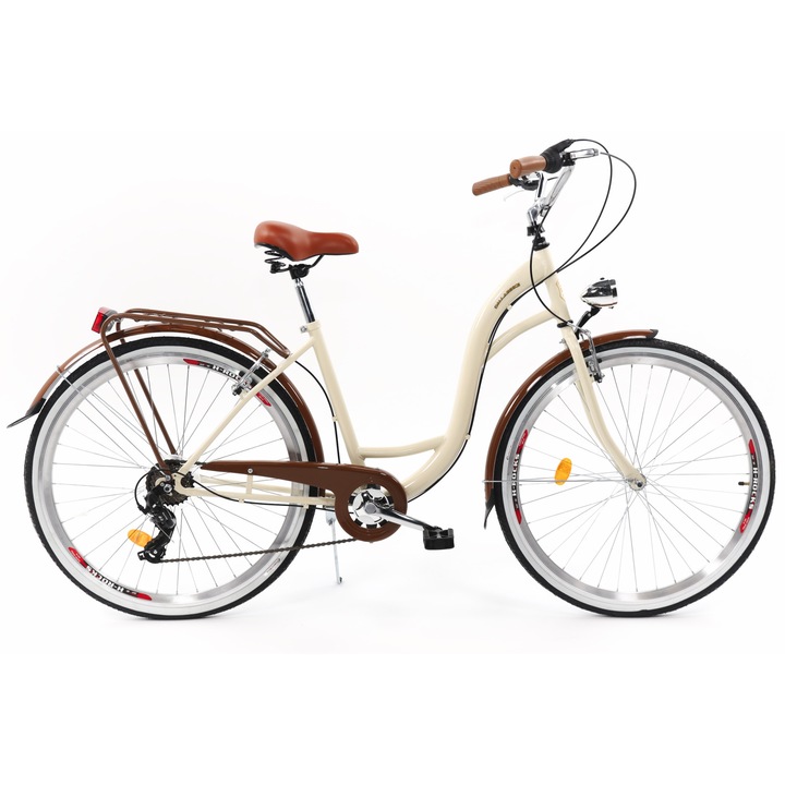 Велосипед Dallas™ City, 7 скоростен, Kолела 28", Кафяво, 155-185 cm височина