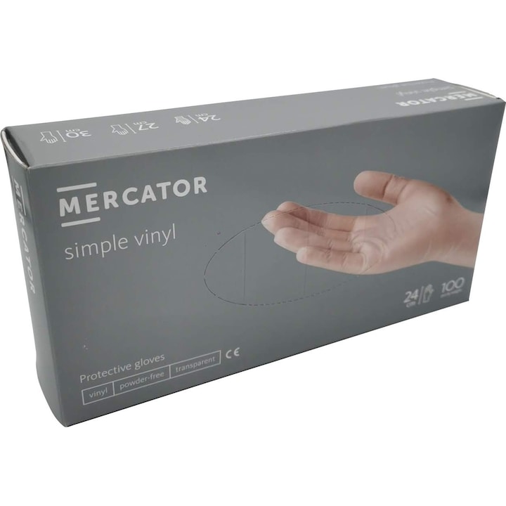 Ръкавици за еднократна употреба Mercator Medical, Vinyl M, Прозрачен