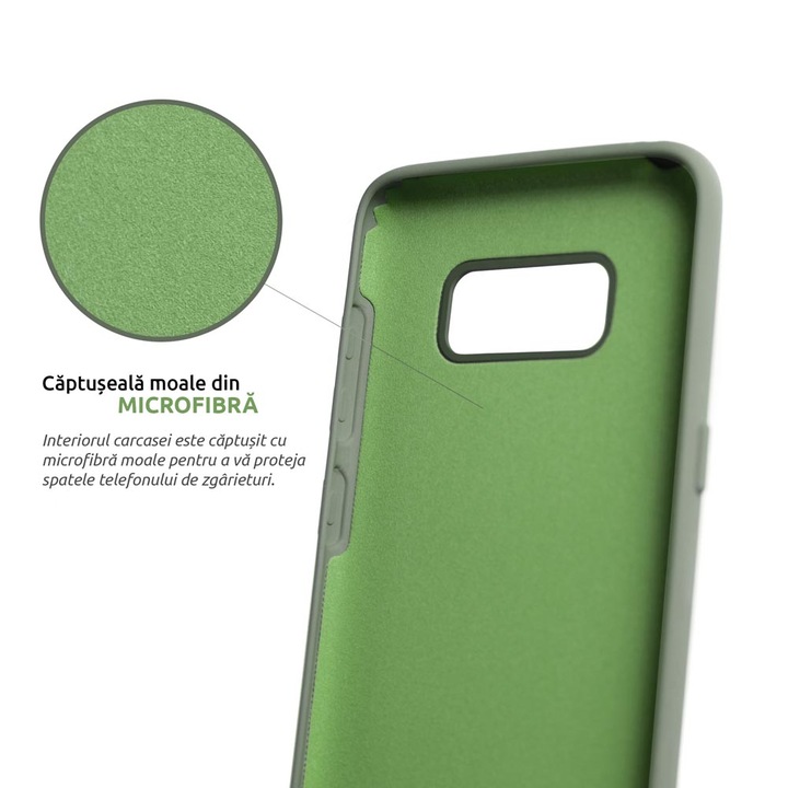 Husa de protectie Apple iPhone 12 Pro, Unicorn, silicon, cu interiorul din material textil, protectie camera, Beryl, PGR522