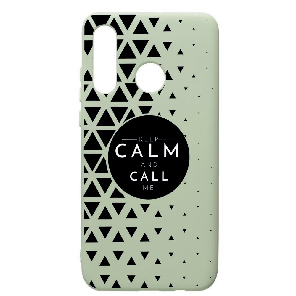 Husa de protectie Huawei P30 Lite, Keep Calm, silicon, cu interiorul din material textil, protectie camera, Beryl, PGR2