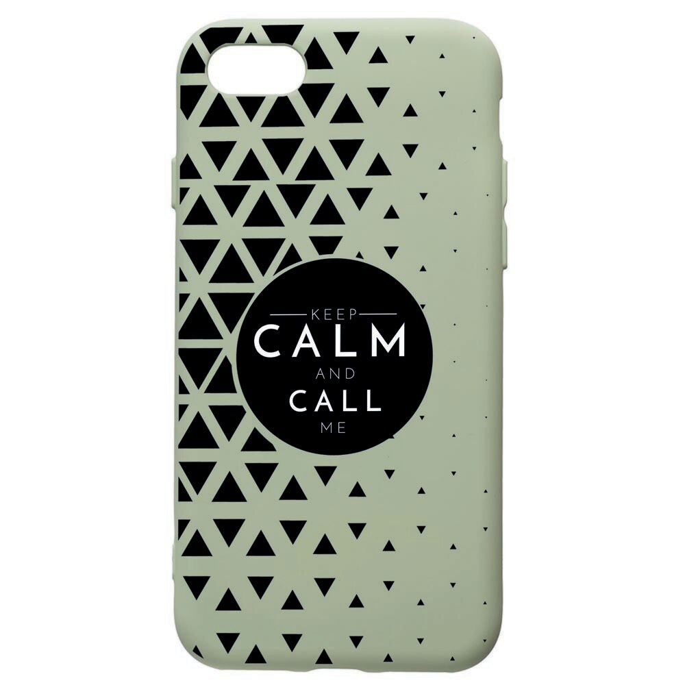 Husa de protectie Apple iPhone SE 2 / iPhone 8 / iPhone 7, Keep Calm, silicon, cu interiorul din material textil, protectie camera, Beryl, PGR2