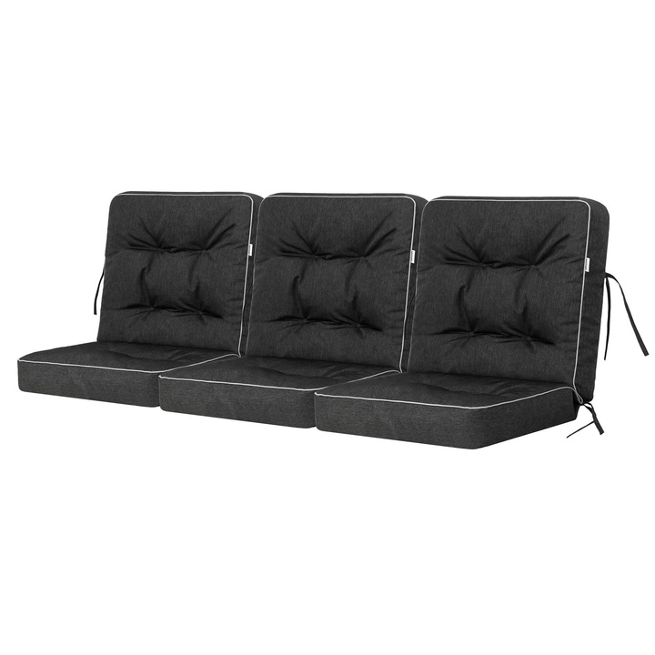 3 perne de gradina "Venus" Negru Ekolen 60x110x10 cm