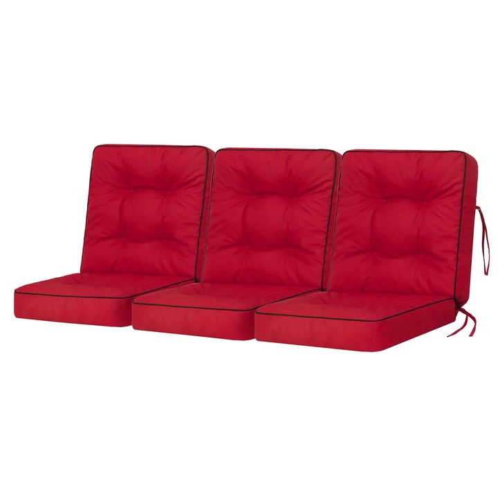 3 perne de gradina "Venus" Rosu Oxford 60x110x10 cm