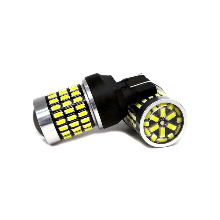 Set 2 becuri LED Alb pentru 7443, W21W/5W 12-24V CANBUS 2100lm cu lentila