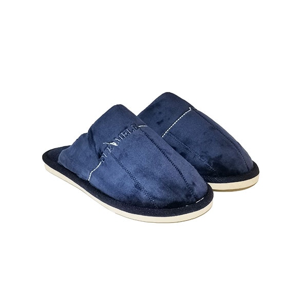 Papuci casa barbati Trendd Mele, Bleumarin