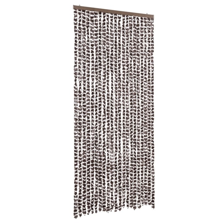 Perdea pentru insecte vidaXL, maro si alb, 90 x 220 cm, chenille