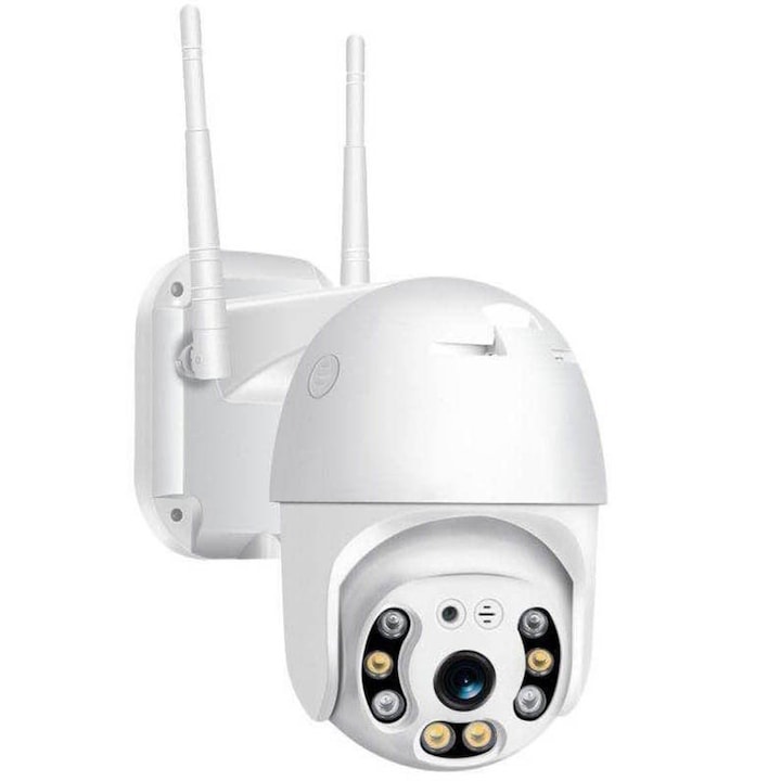 IP камера за видеонаблюдение Techstar P12, Куполна, Екстериорна, PTZ, Wireless, 355°, 1080p, LED+IR, ONVIF, NVR, Сензор за движение, Микрофон
