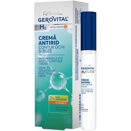 Crema antirid contur ochi si buze Gerovital H3 Hyaluron C, concentratie 2%, 15 ml
