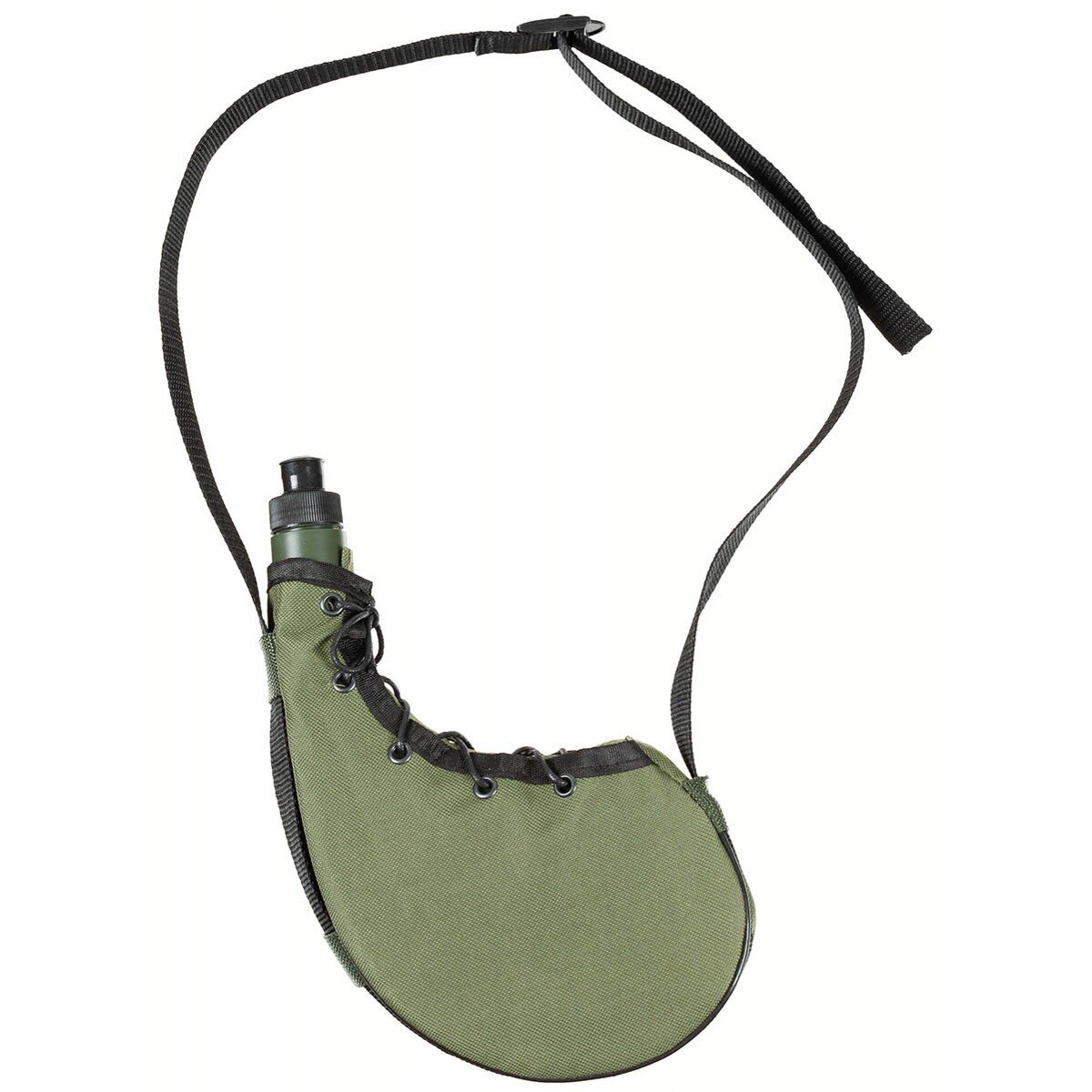 Plosca 750 ml, MFH, kaki, cu husa si curea transport
