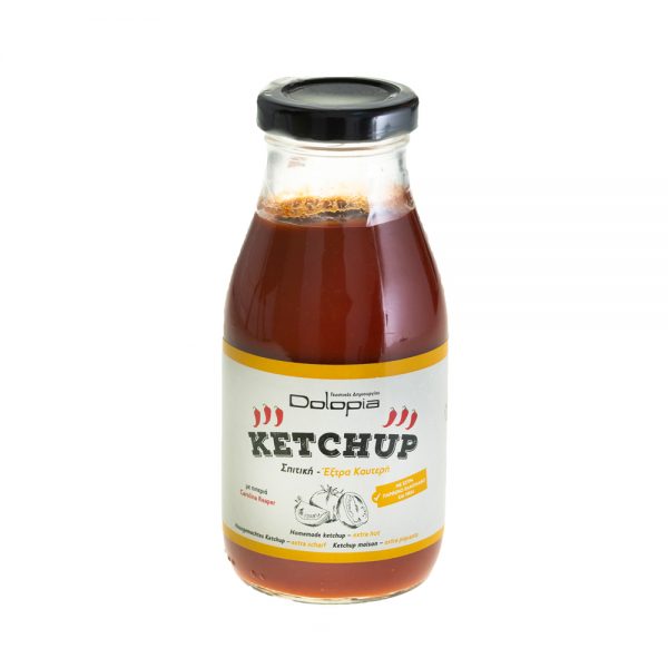 Ketchup extra picant de casa, Dolopia, perfect pentru hamburgeri, chiftelute, paste sau sandwich, ingrediente naturale, 280 g