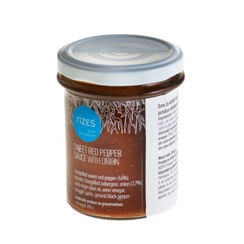 Sos de ardei rosu dulce cu ceapa, Rizes, produs artizanal grecesc, fara conservanti sau aditivi alimentari, 200 g