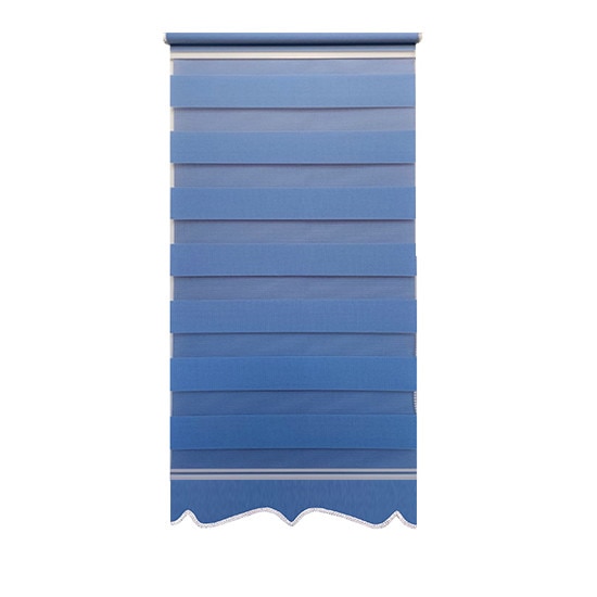 Jaluzea tip Rulou textil MINI cu Terminatie Decorativa,Deko Design,Rolete Zebra Day & Night Luxury High Quality, 70x120cm,ZW20,culoare albastru,accesorii albe