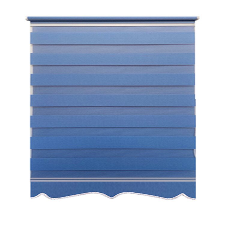 Jaluzea tip Rulou textil MAXI cu Terminatie Decorativa,Deko Design,Rolete Zebra Day & Night Luxury High Quality, 220x160cm,ZW20,culoare albastru,accesorii albe