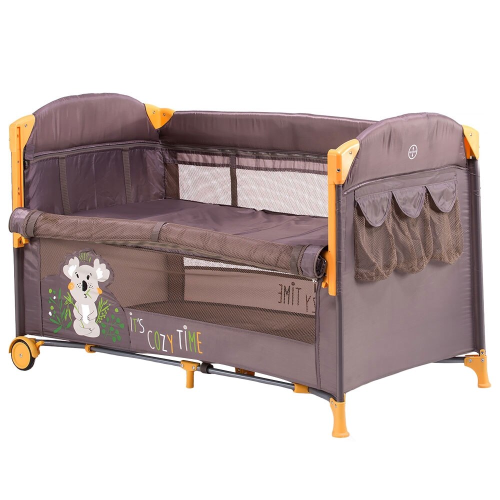 Patut pliabil Chipolino Merida 125x64 cm vanilla cu laterala culisanta