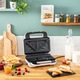 Sandwich-maker Tefal Snack XL SW701110, 850W, 2 seturi de placi detasabile, alb/ gri