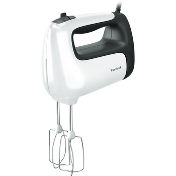 Mixer de mana Tefal Prep'Mix HT461138, 500W, 5 viteze, Turbo, 2 accesorii pentru aluat, 2 teluri, picior pasator, alb Mixer de mana Tefal Prep'Mix HT461138, 500W, 5 viteze, Turbo, 2 accesorii pentru aluat, 2 teluri, picior pasator, alb