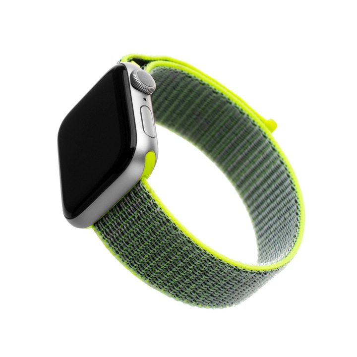 FIXED Nylon Strap for Apple Watch 38/40/41 mm, dark lime, 224761, Okosóra kiegészítő