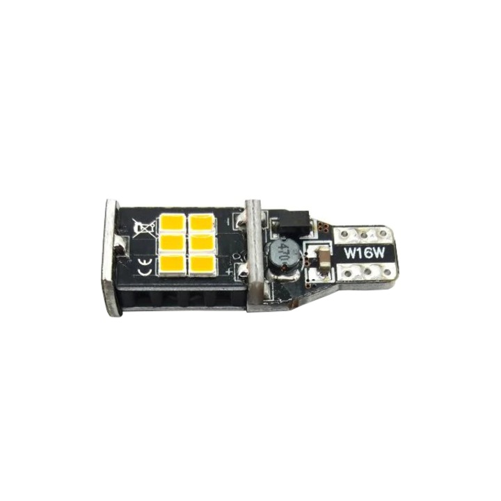 2 db LED-es izzó készlet Orange T15, W16W, T10, W5W, W2.1x9.5d 12V 12W CANBUS, 980lm