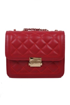 Geanta de dama Elyana rosie din piele ecologica matlasata, 19 x 16 x 8 cm Geanta de dama Elyana rosie din piele ecologica matlasata, 19 x 16 x 8 cm