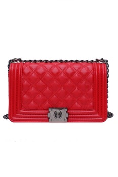 Geanta de dama Katherine rosie din piele ecologica matlasata, 26 x 16 x 10 cm Geanta de dama Katherine rosie din piele ecologica matlasata, 26 x 16 x 10 cm