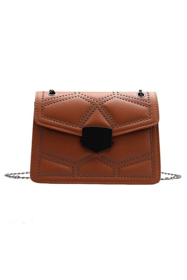 Geanta de dama Joelle maro din piele ecologica matlasata, 22 x 15 x 6 cm