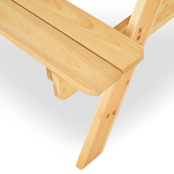 Set mobilier masa pliabila cu 2 banchete, Maison Mex KIDS PICNIC, L.75 l.85.5 H.53 cm, natural