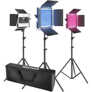 Kit de lumina continua Softbox Neewer, 480 LED RGB cu control prin aplicatie, 480 LED-uri SMD CRI95 / 3200K-5600K Kit de lumina continua Softbox Neewer, 480 LED RGB cu control prin aplicatie, 480 LED-uri SMD CRI95 / 3200K-5600K
