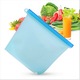 Punga alimentara 1000 ml silicon Blue, depozitare alimente, inchidere etansa, gradata, reutilizabila, punga depozitare alimente, compatibila frigider / congelator, 20 x 18 cm